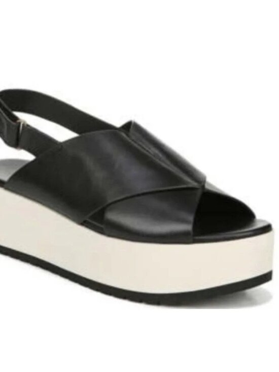 Vince Shoes - VINCE Jenaya Black Leather Sport Platform Sandals